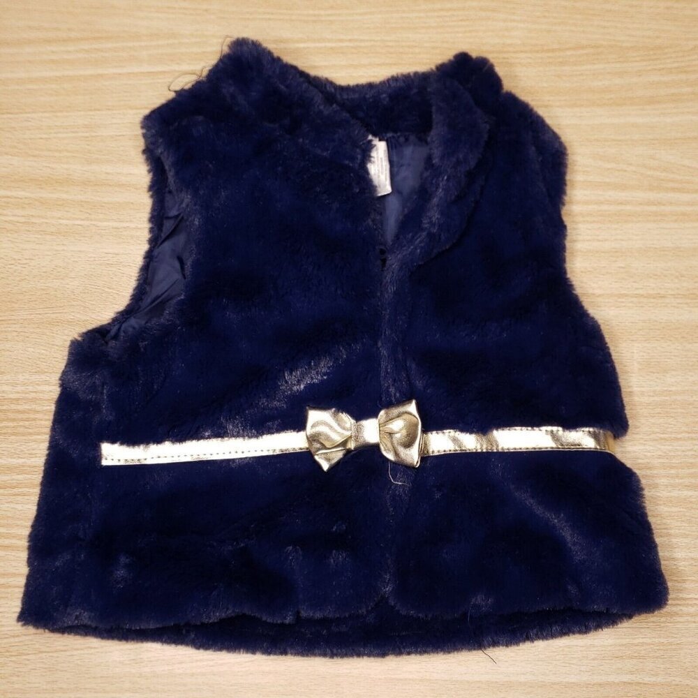 Forever Me Toddler Girls Blue Faux Fur Vest 2T